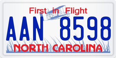 NC license plate AAN8598