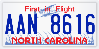 NC license plate AAN8616