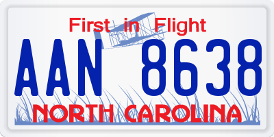 NC license plate AAN8638