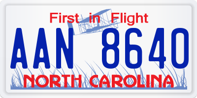 NC license plate AAN8640