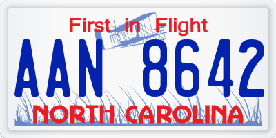 NC license plate AAN8642