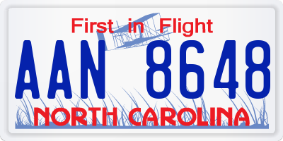 NC license plate AAN8648