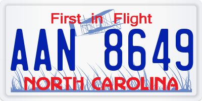NC license plate AAN8649