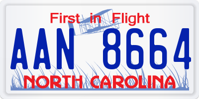 NC license plate AAN8664
