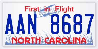 NC license plate AAN8687