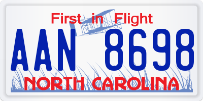 NC license plate AAN8698