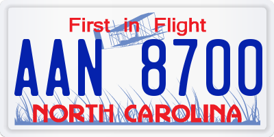 NC license plate AAN8700