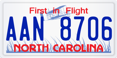 NC license plate AAN8706