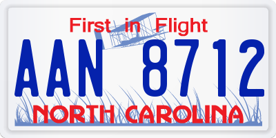 NC license plate AAN8712