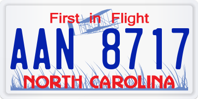 NC license plate AAN8717