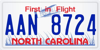 NC license plate AAN8724