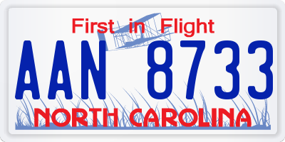 NC license plate AAN8733