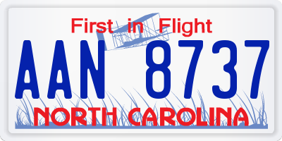 NC license plate AAN8737