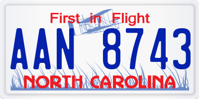 NC license plate AAN8743