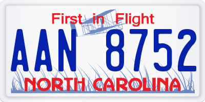 NC license plate AAN8752