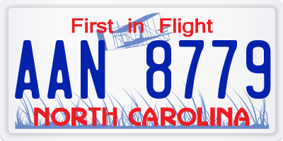 NC license plate AAN8779