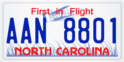 NC license plate AAN8801
