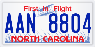 NC license plate AAN8804