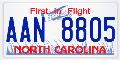 NC license plate AAN8805