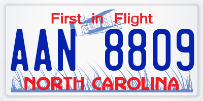 NC license plate AAN8809