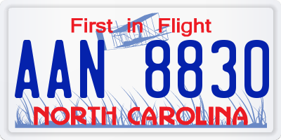 NC license plate AAN8830
