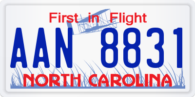 NC license plate AAN8831