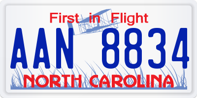 NC license plate AAN8834