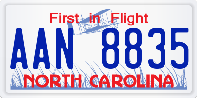 NC license plate AAN8835