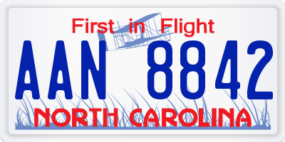 NC license plate AAN8842