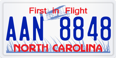 NC license plate AAN8848