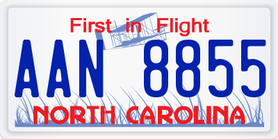 NC license plate AAN8855