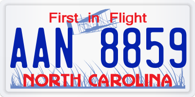 NC license plate AAN8859