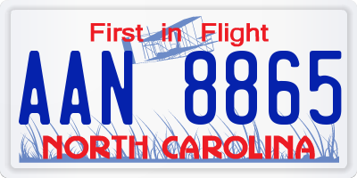 NC license plate AAN8865