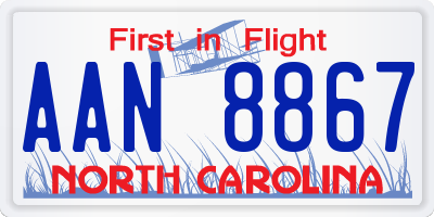 NC license plate AAN8867