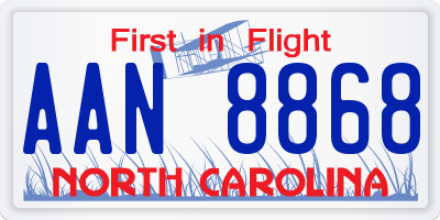 NC license plate AAN8868