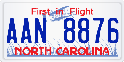NC license plate AAN8876