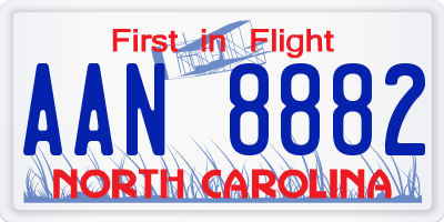 NC license plate AAN8882