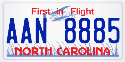 NC license plate AAN8885