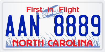 NC license plate AAN8889