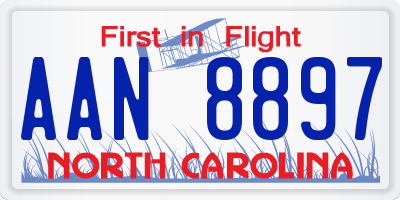 NC license plate AAN8897