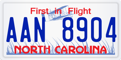 NC license plate AAN8904