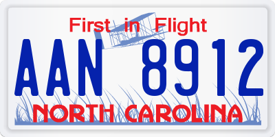 NC license plate AAN8912