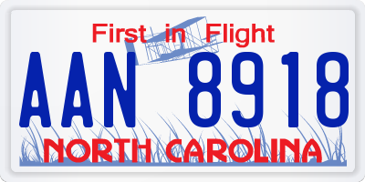 NC license plate AAN8918