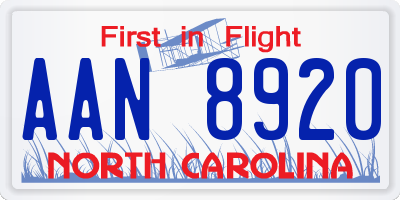 NC license plate AAN8920
