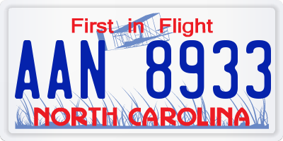 NC license plate AAN8933