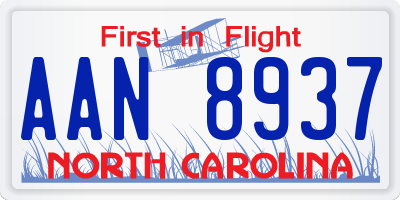 NC license plate AAN8937