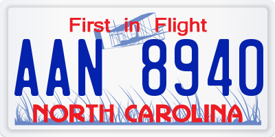 NC license plate AAN8940