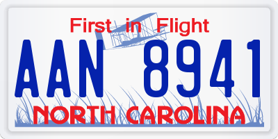 NC license plate AAN8941