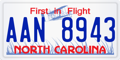 NC license plate AAN8943