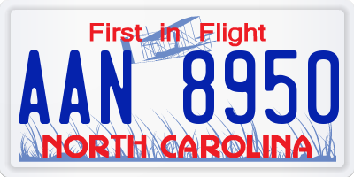 NC license plate AAN8950